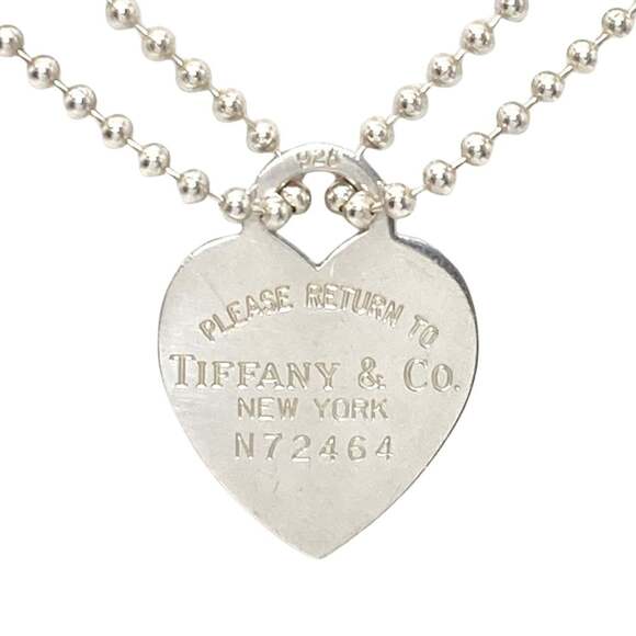 Tiffany & Co. Return to Heart Tag Long Necklace SV925 20.5g Silver Ball C...